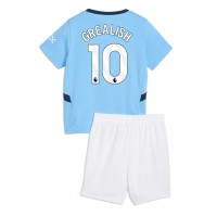 Manchester City Jack Grealish #10 Domáci Detský futbalový dres 2024-25 Krátky Rukáv (+ trenírky)